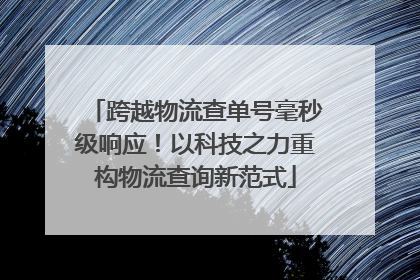 跨越物流查单号毫秒级响应！以科技之力重构物流查询新范式