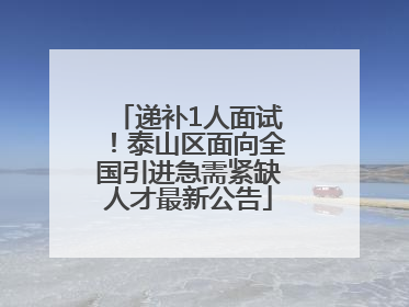 递补1人面试！泰山区面向全国引进急需紧缺人才最新公告