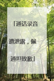 通话录音遭泄露，佩通坦致歉