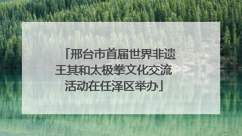 邢台市首届世界非遗王其和太极拳文化交流活动在任泽区举办