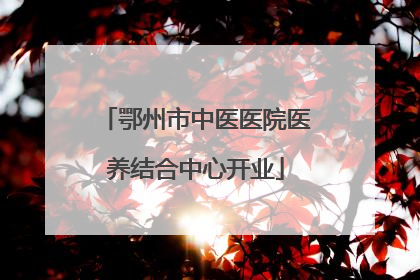 鄂州市中医医院医养结合中心开业