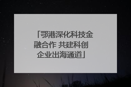 鄂港深化科技金融合作 共建科创企业出海通道