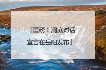 重磅！洞庭对话宣言在岳阳发布
