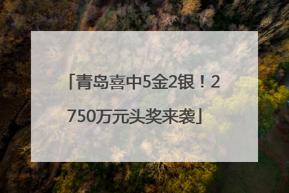 青岛喜中5金2银！2750万元头奖来袭