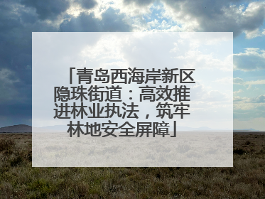 青岛西海岸新区隐珠街道：高效推进林业执法，筑牢林地安全屏障