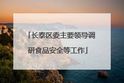 长泰区委主要领导调研食品安全等工作