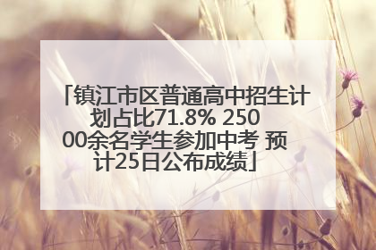 镇江市区普通高中招生计划占比71.8% 25000余名学生参加中考 预计25日公布成绩