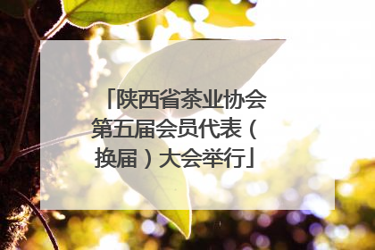 陕西省茶业协会第五届会员代表（换届）大会举行