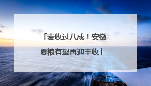 麦收过八成！安徽夏粮有望再迎丰收