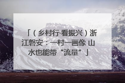 （乡村行·看振兴）浙江磐安：一村一画像 山水也能带“流量”