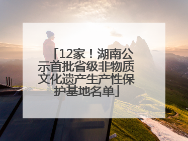 12家！湖南公示首批省级非物质文化遗产生产性保护基地名单
