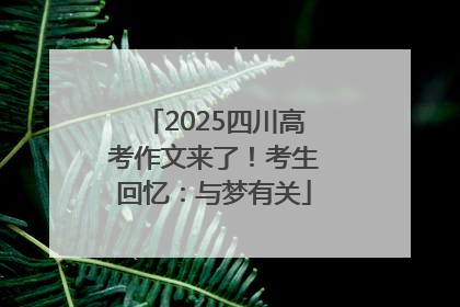 2025四川高考作文来了！考生回忆：与梦有关