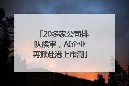 20多家公司排队候审，AI企业再掀赴港上市潮