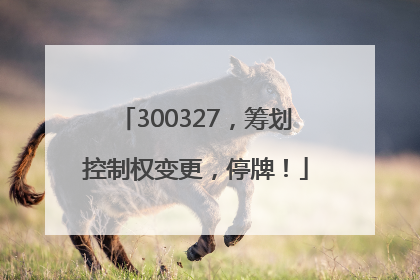 300327，筹划控制权变更，停牌！
