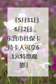 5月31日-6月2日，东营市社保卡持卡人可享6.1元特惠观影